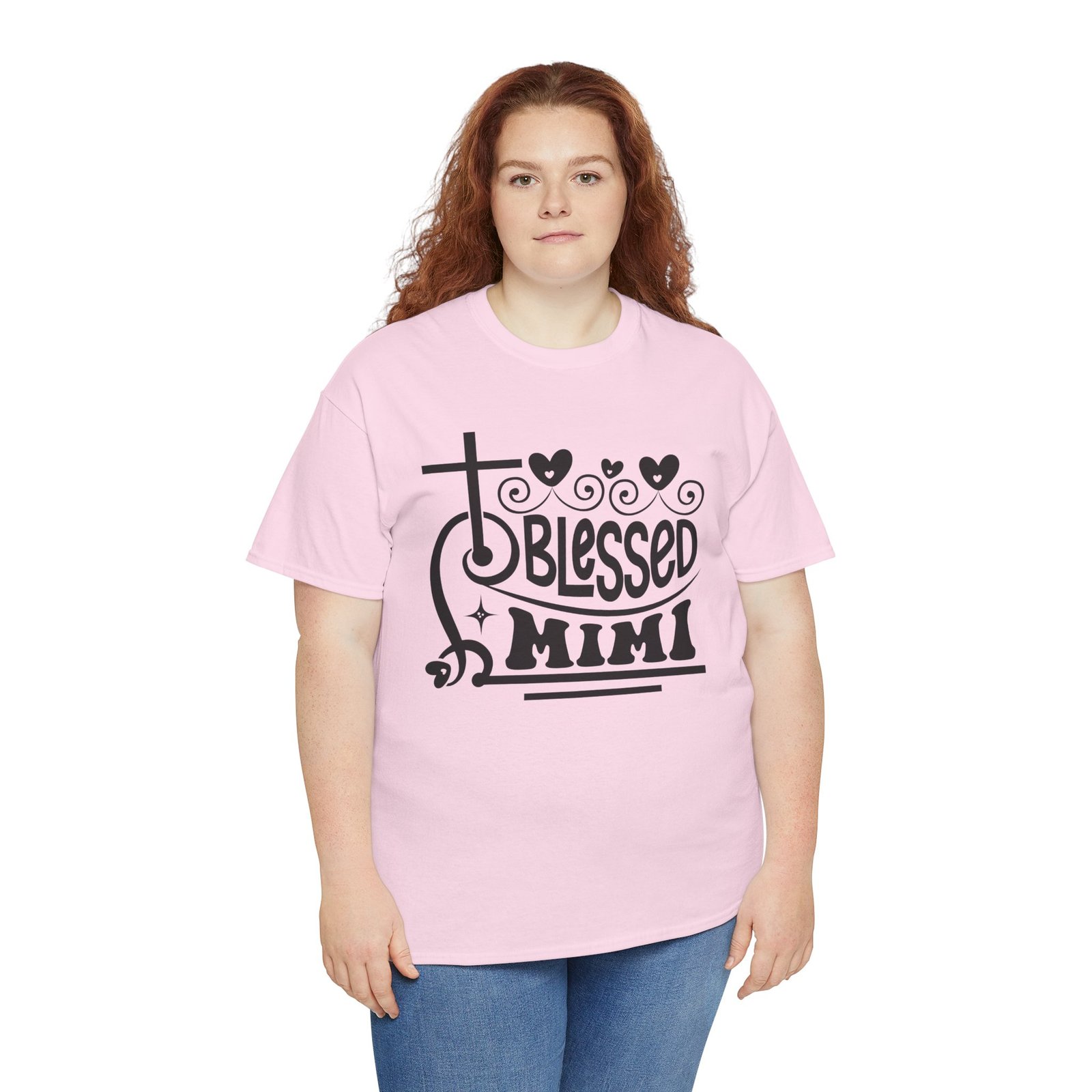 Blessed Mimi Tee — Cross & Hearts Christian Gift for Grandma - Image 77
