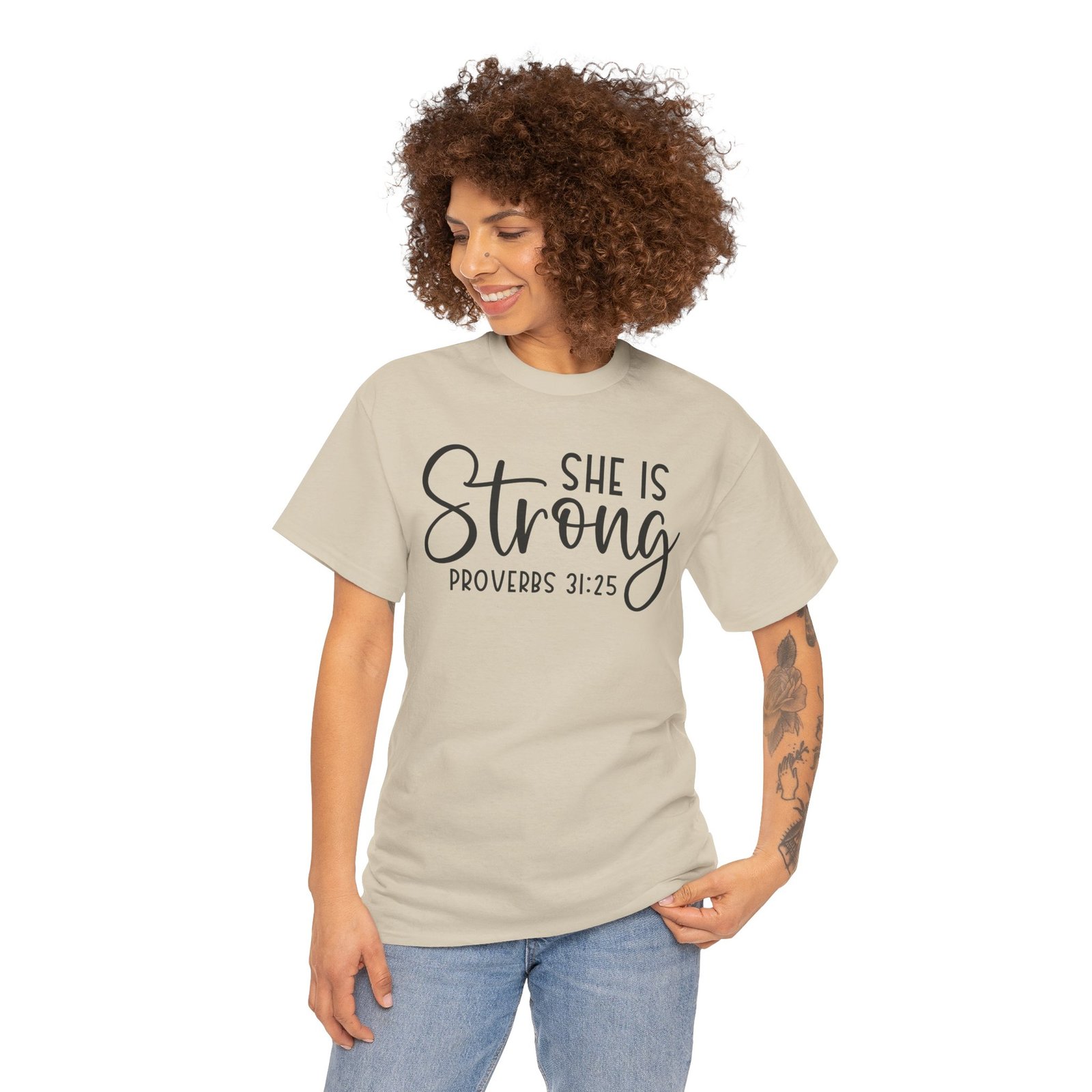 Proverbs 31 'She is Strong' — Inspirational Christian Tee - Image 19