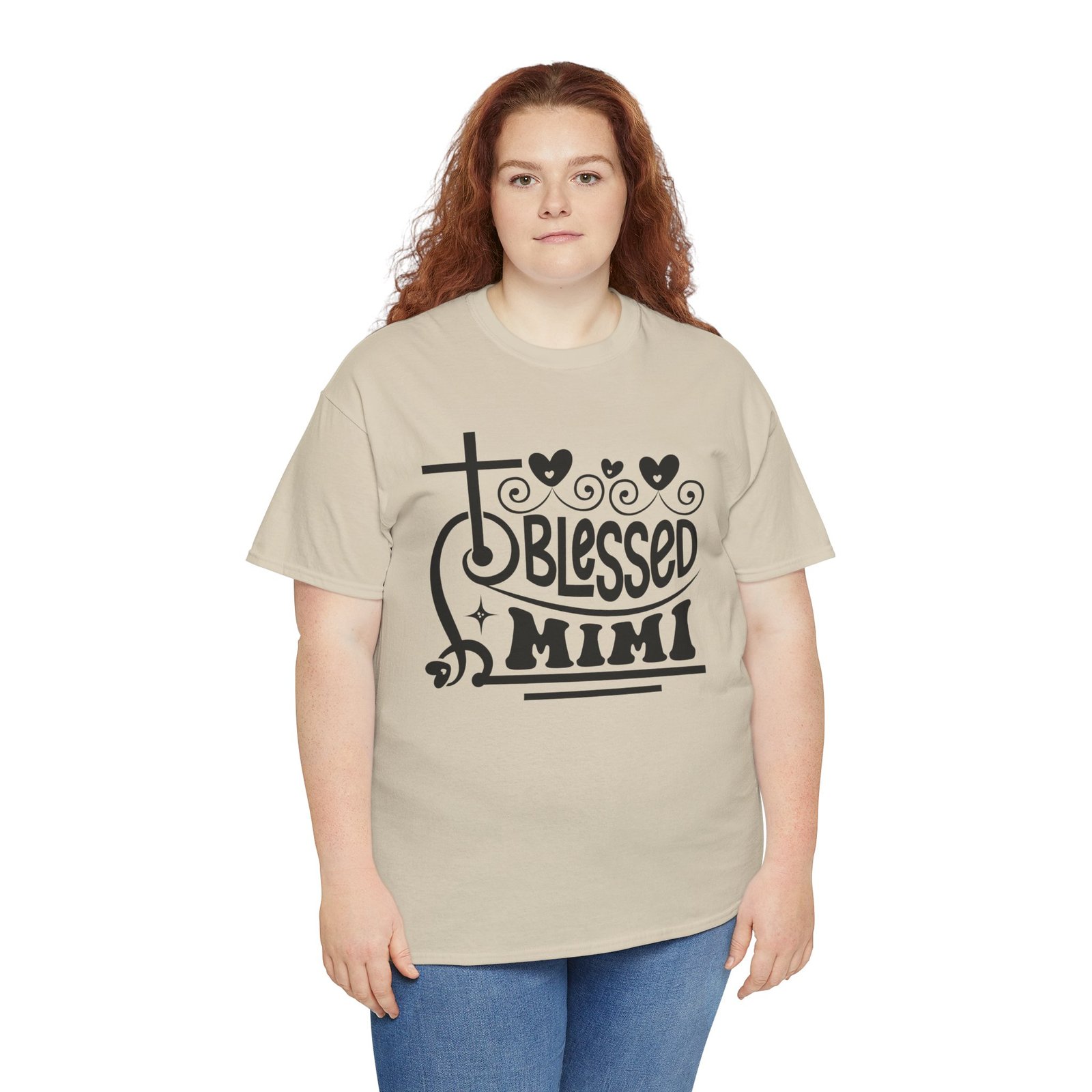 Blessed Mimi Tee — Cross & Hearts Christian Gift for Grandma - Image 6