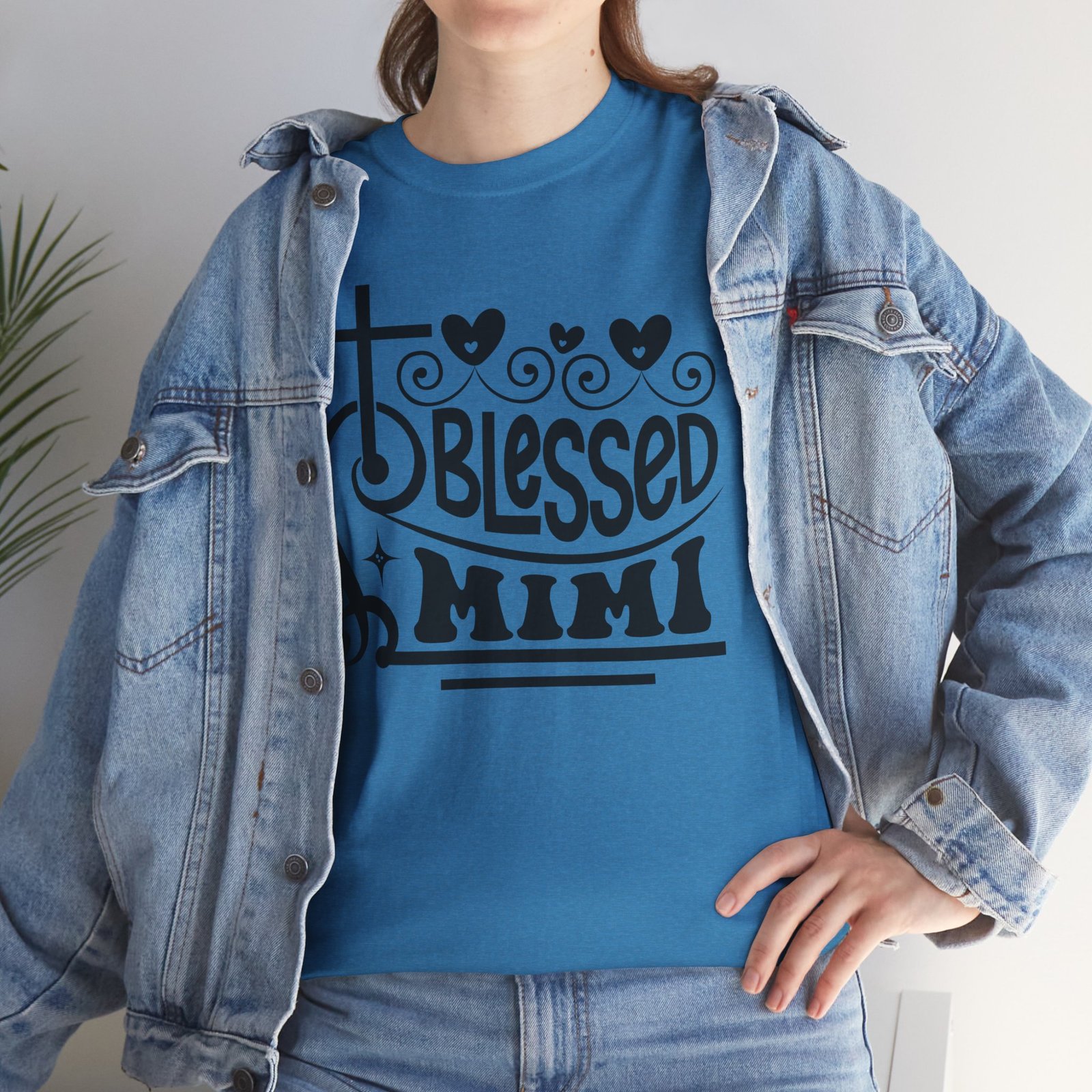 Blessed Mimi Tee — Cross & Hearts Christian Gift for Grandma - Image 57