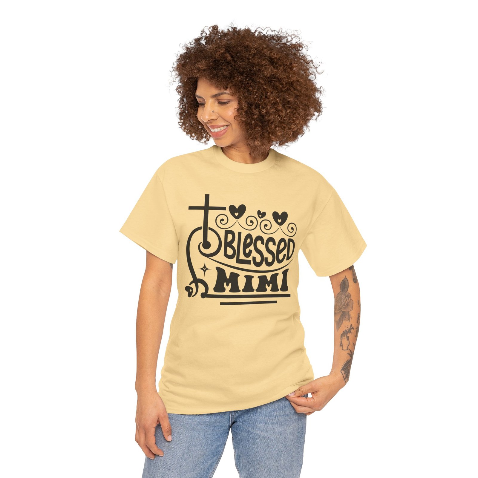 Blessed Mimi Tee — Cross & Hearts Christian Gift for Grandma - Image 26