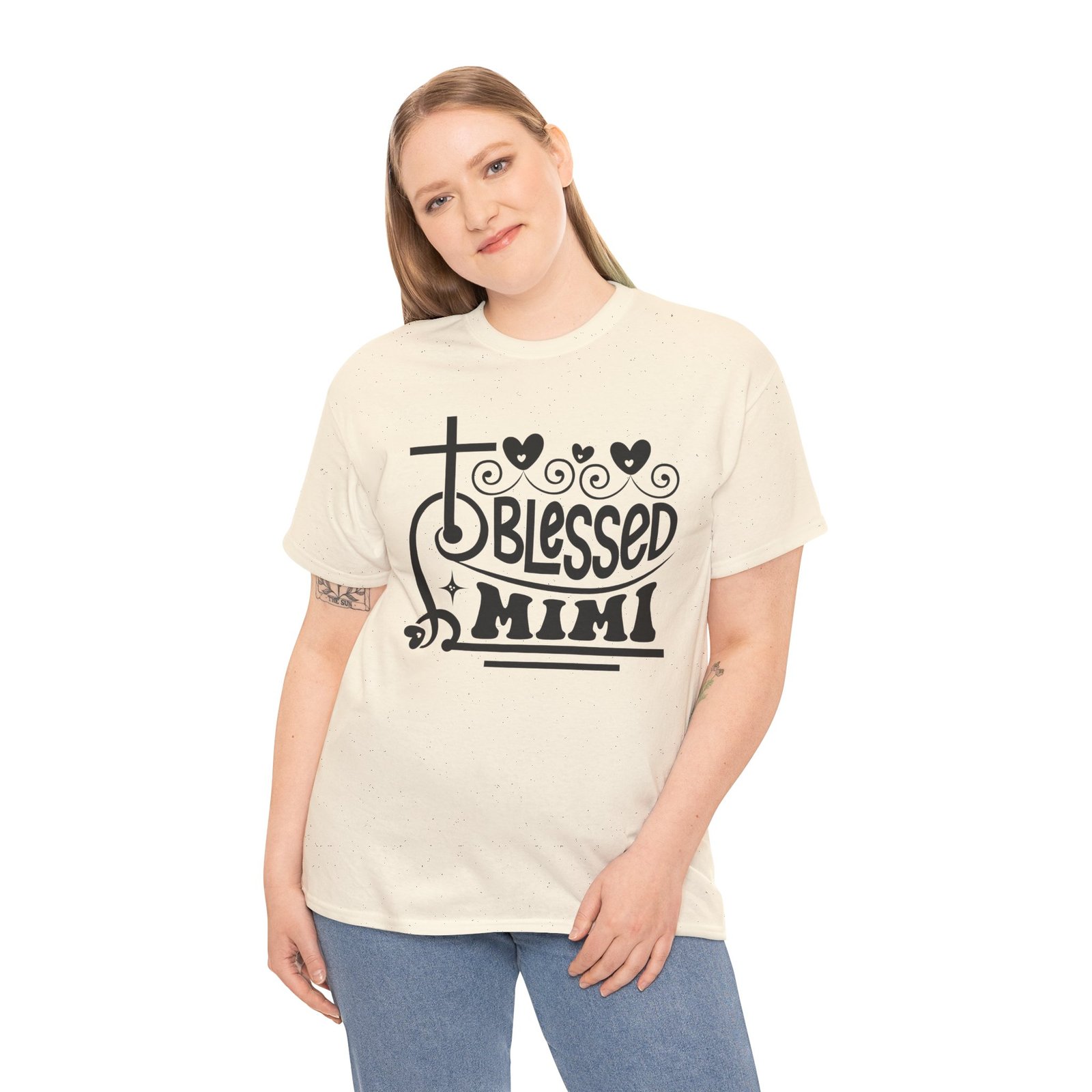 Blessed Mimi Tee — Cross & Hearts Christian Gift for Grandma - Image 41
