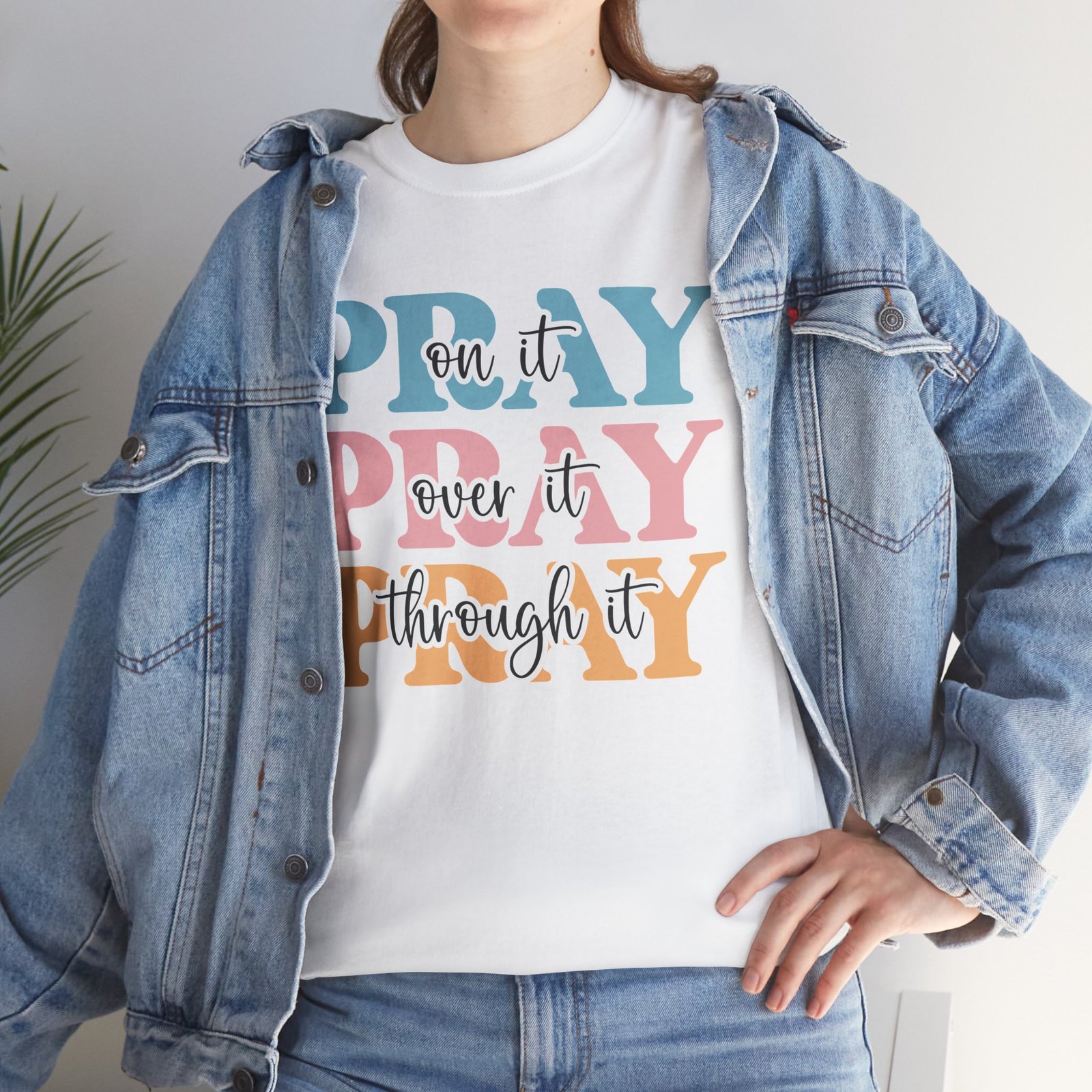 Pray On It Over It Through It T-Shirt — Inspirational Christian Tee - Image 14