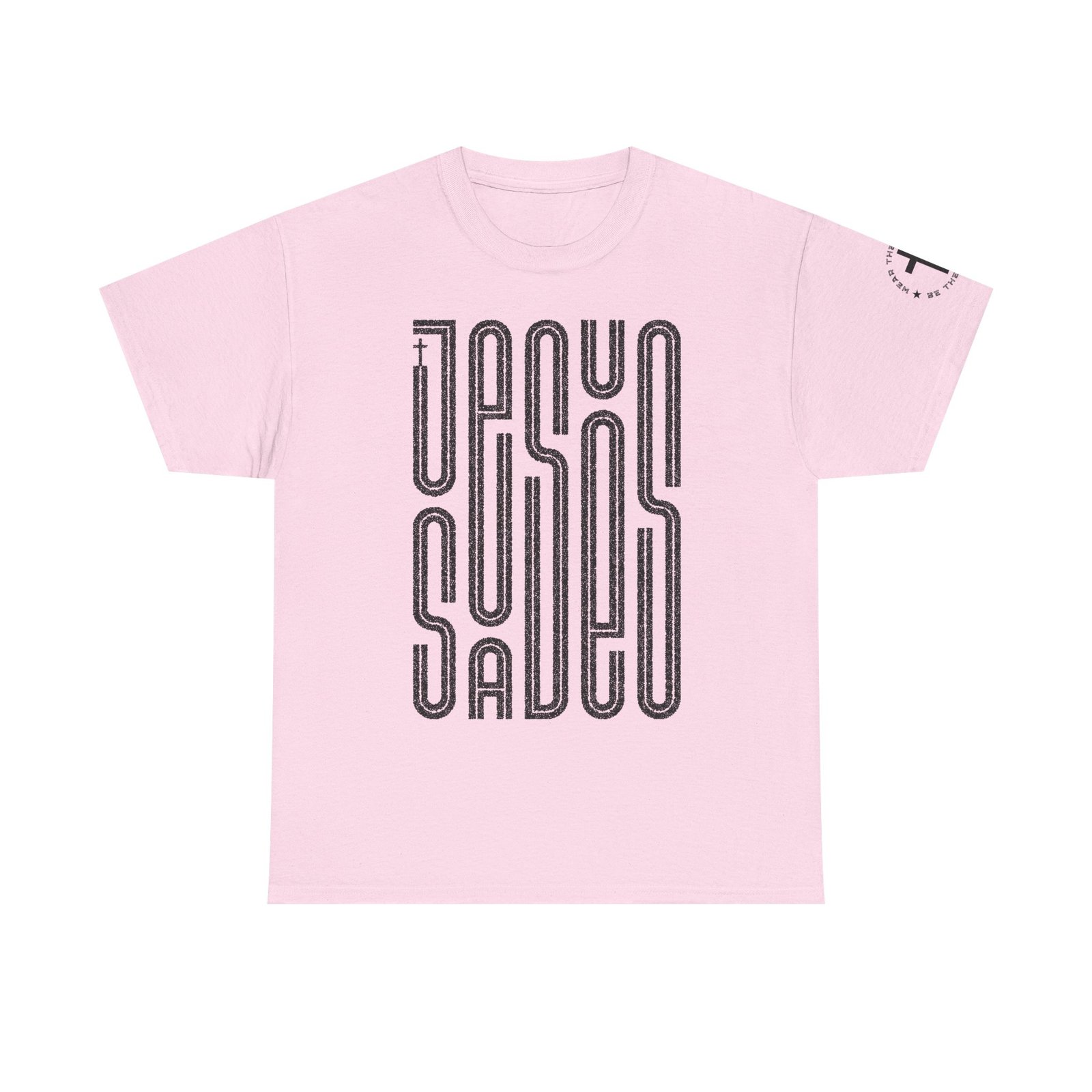 "JESUS SAVES" T-Shirt — Retro Maze Typography Tee - Image 98