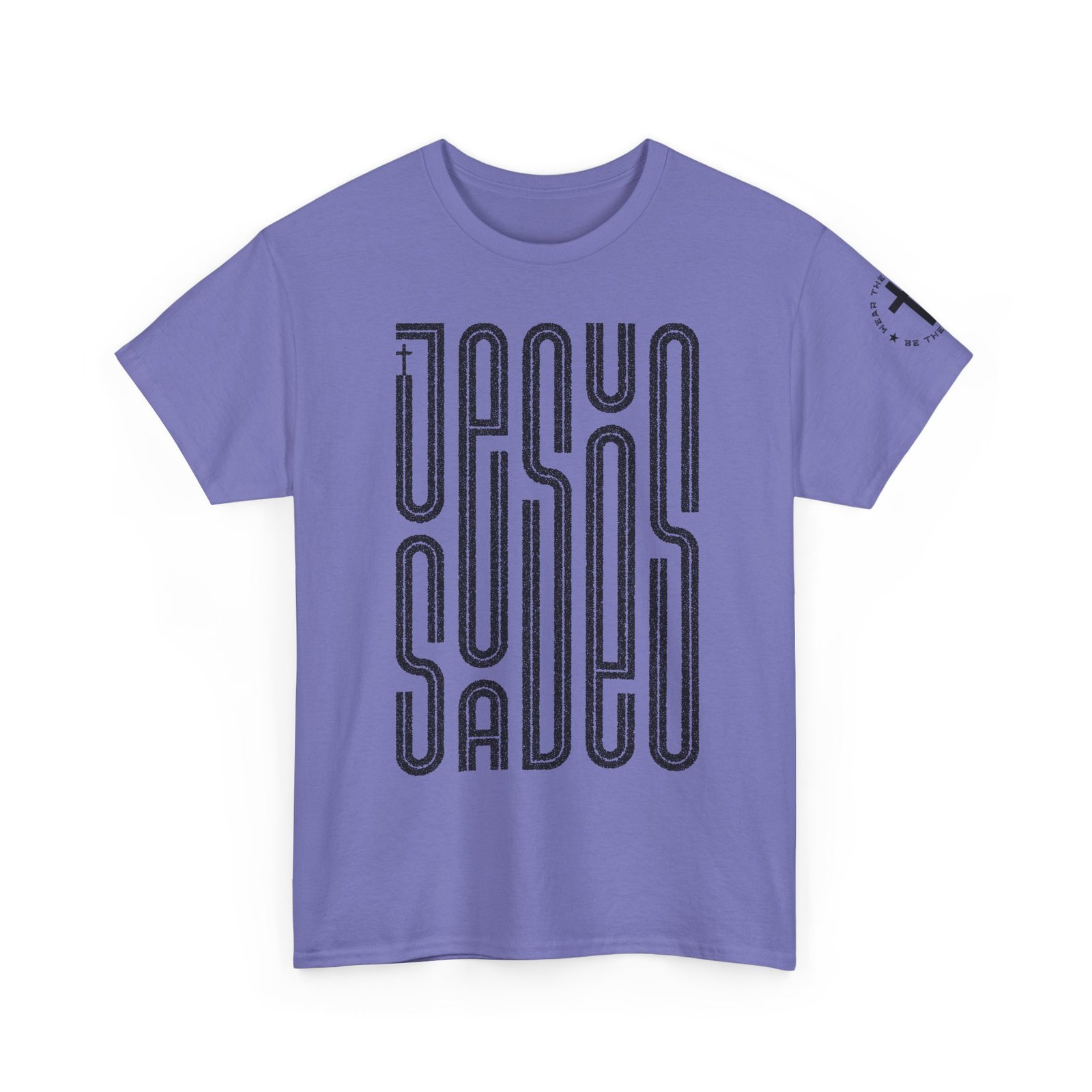 "JESUS SAVES" T-Shirt — Retro Maze Typography Tee - Image 93