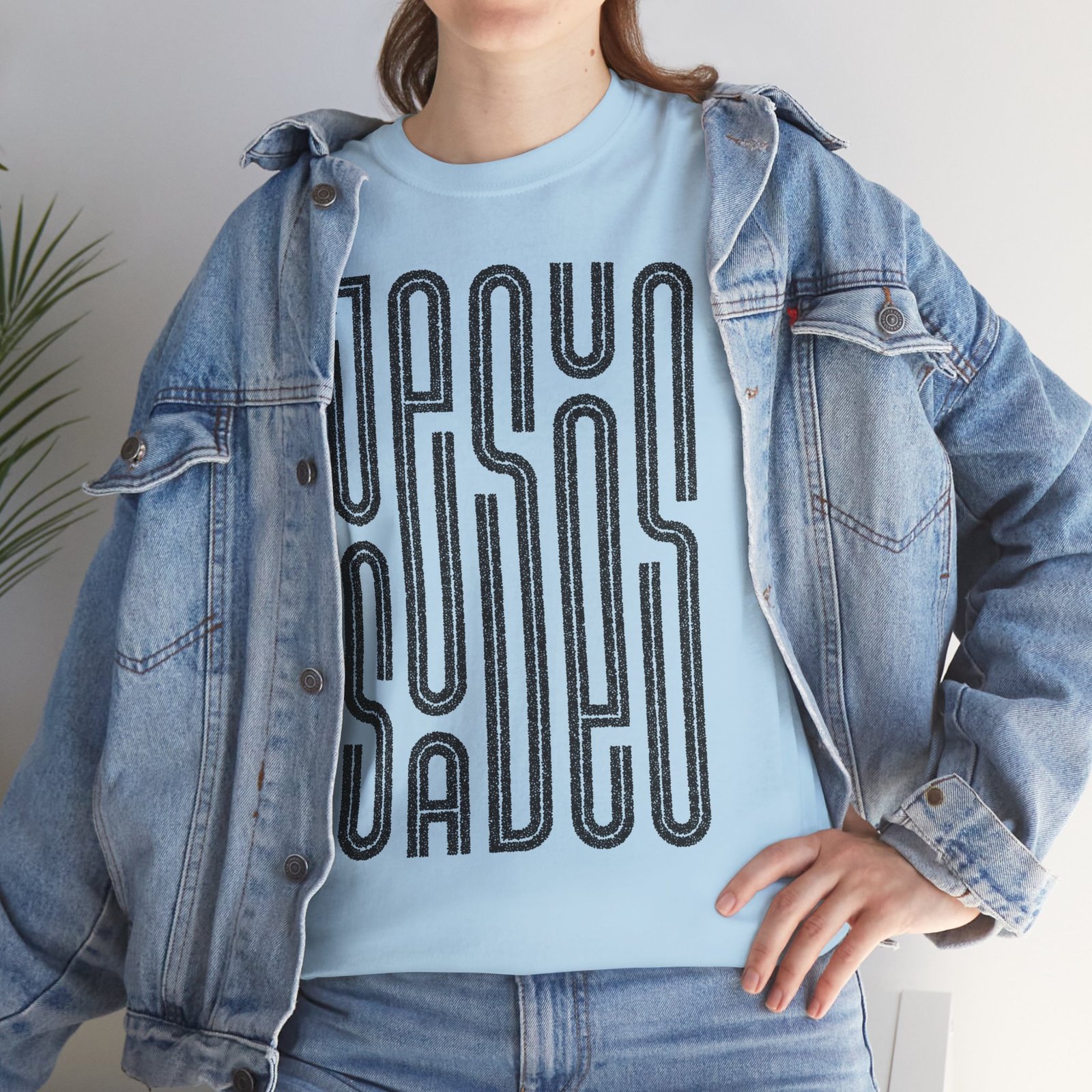 "JESUS SAVES" T-Shirt — Retro Maze Typography Tee - Image 91