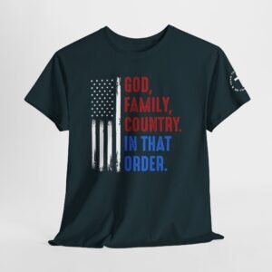 God. Family. Country. Tee — Patriotic Faith-Based Graphic T-Shirt