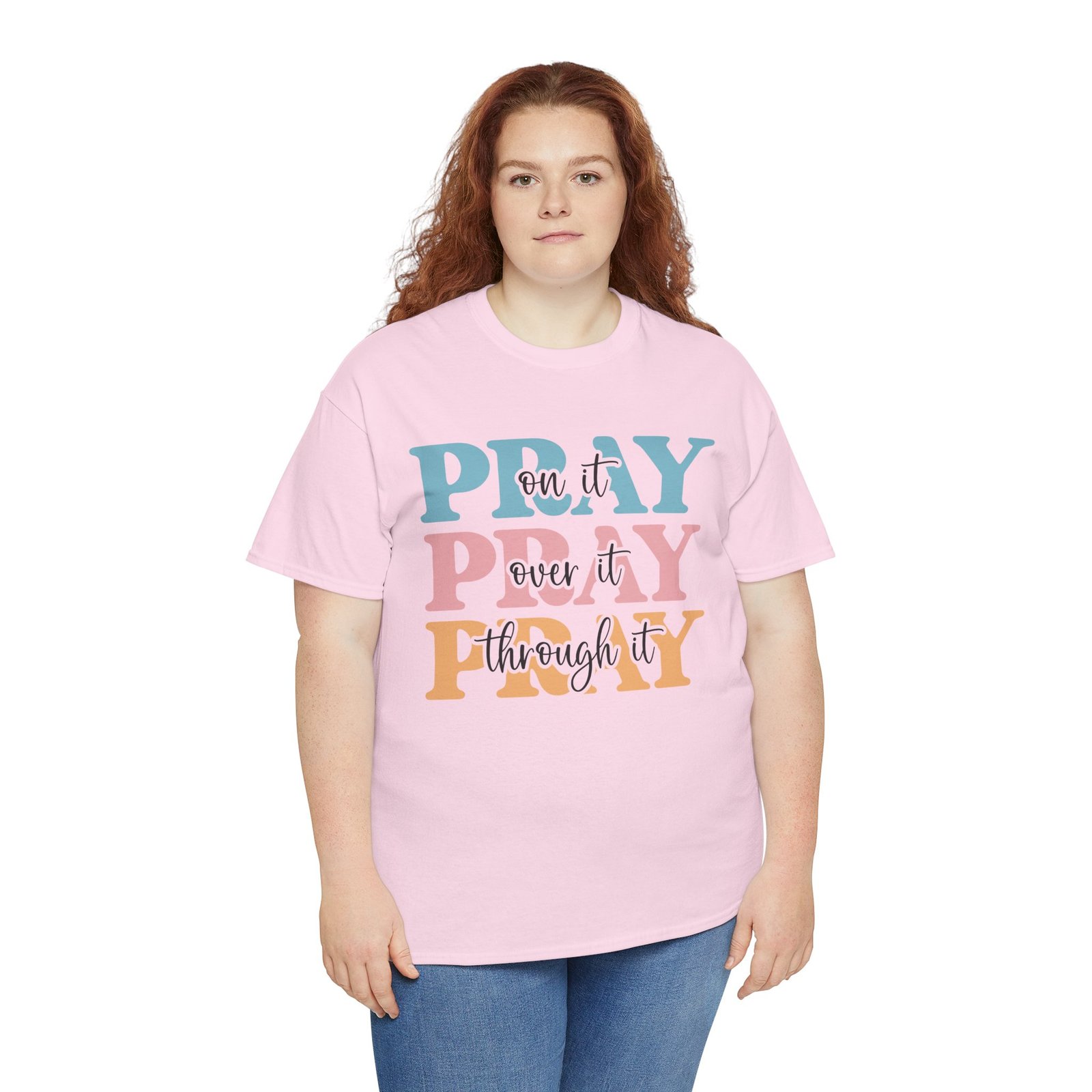 Pray On It Over It Through It T-Shirt — Inspirational Christian Tee - Image 77