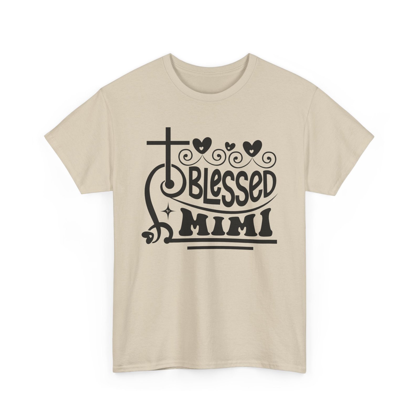 Blessed Mimi Tee — Cross & Hearts Christian Gift for Grandma - Image 3