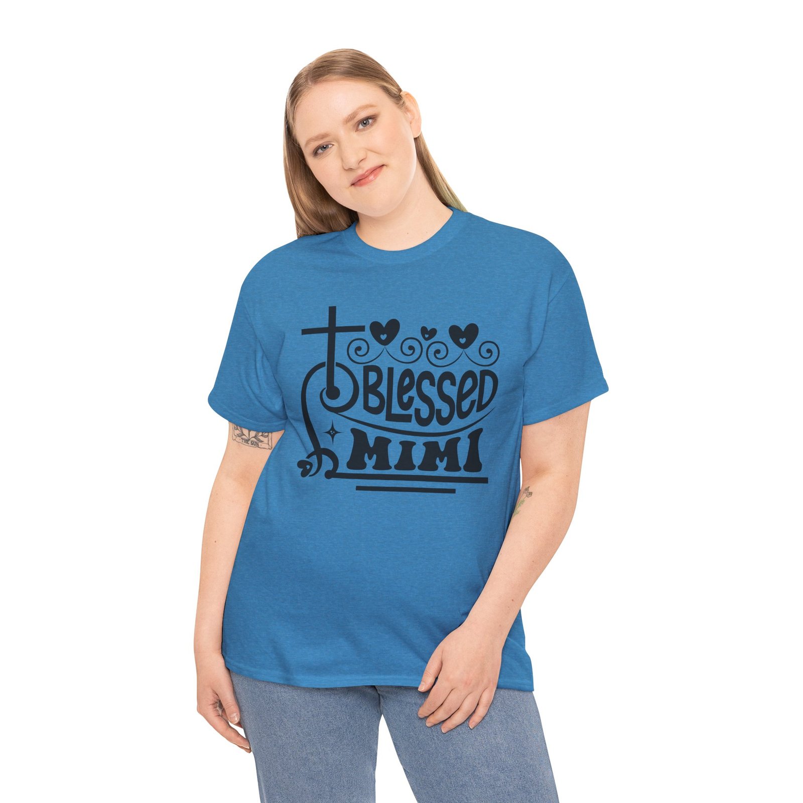 Blessed Mimi Tee — Cross & Hearts Christian Gift for Grandma - Image 55