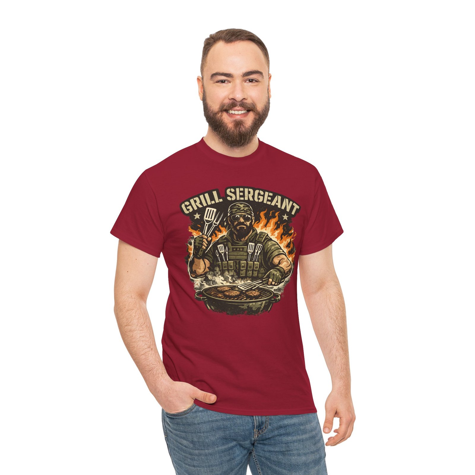 Grill Sergeant Dad T-Shirt — Funny Father’s Day BBQ Tee - Image 65
