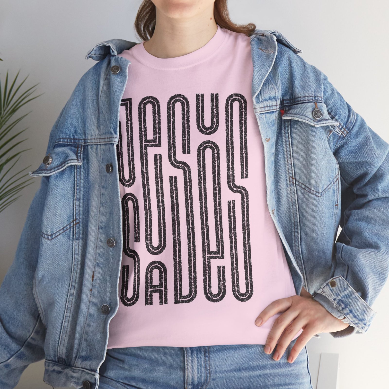 "JESUS SAVES" T-Shirt — Retro Maze Typography Tee - Image 103
