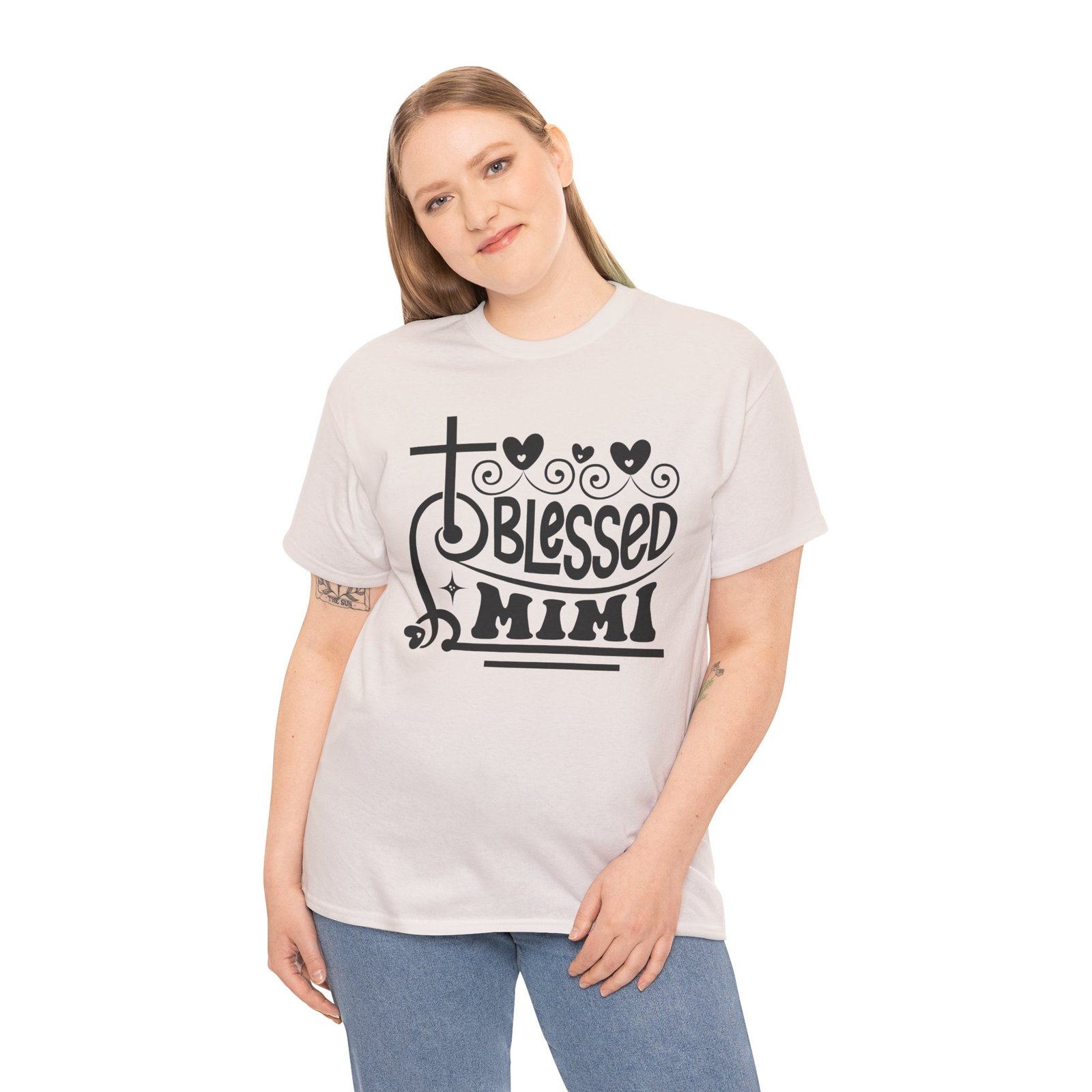 Blessed Mimi Tee — Cross & Hearts Christian Gift for Grandma - Image 20