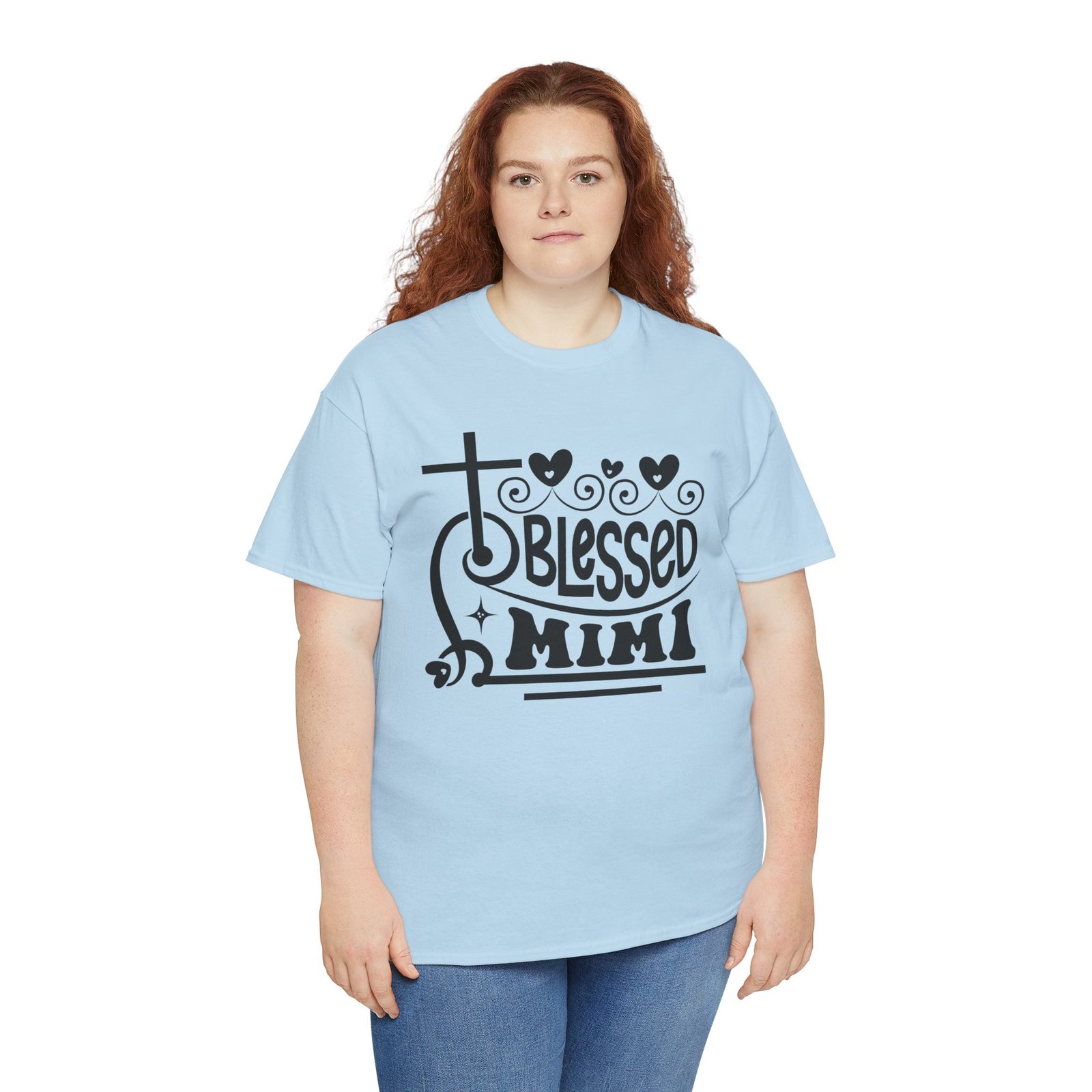 Blessed Mimi Tee — Cross & Hearts Christian Gift for Grandma - Image 63
