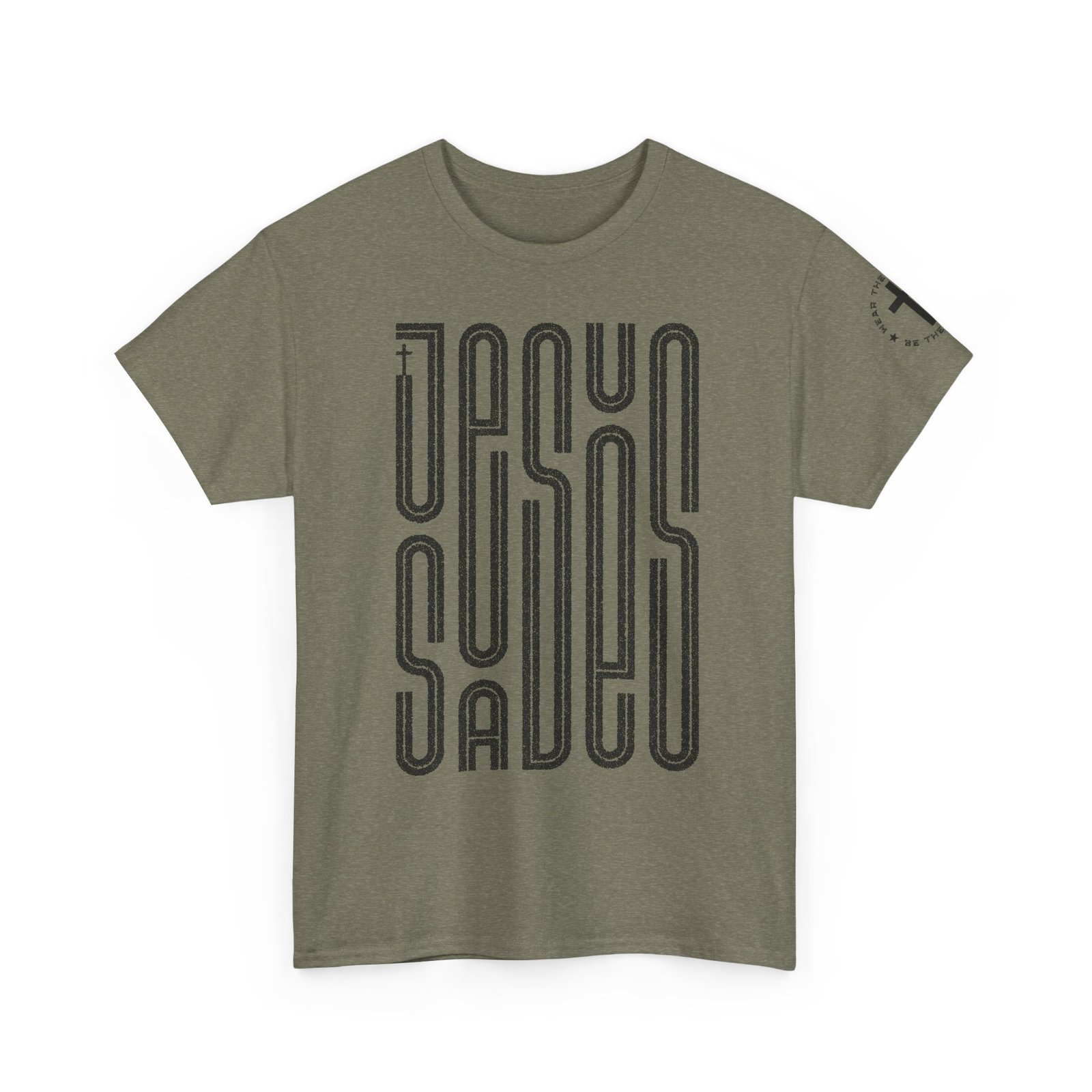 "JESUS SAVES" T-Shirt — Retro Maze Typography Tee - Image 63