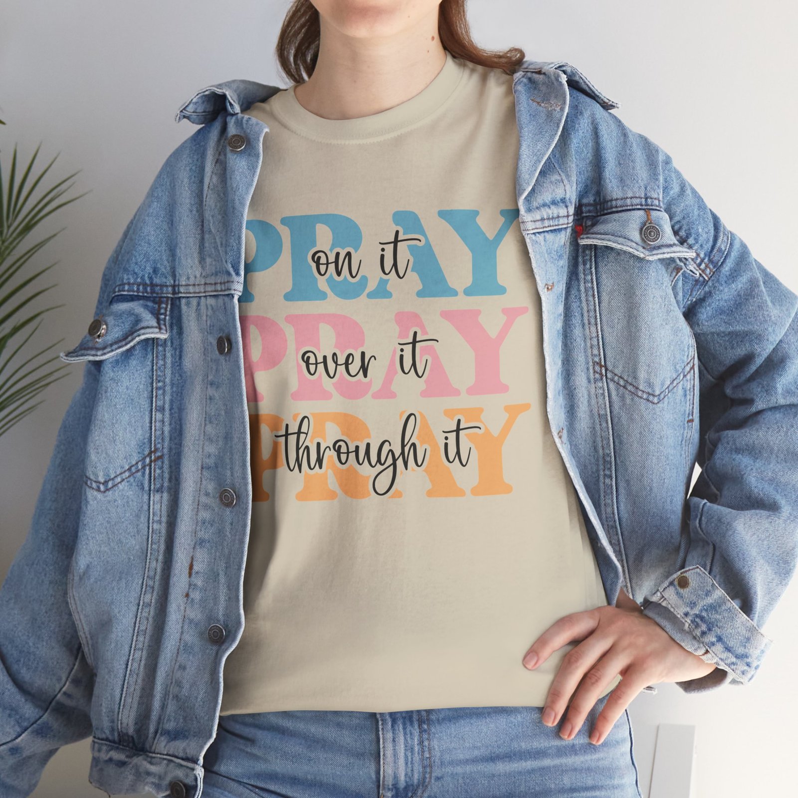 Pray On It Over It Through It T-Shirt — Inspirational Christian Tee - Image 22