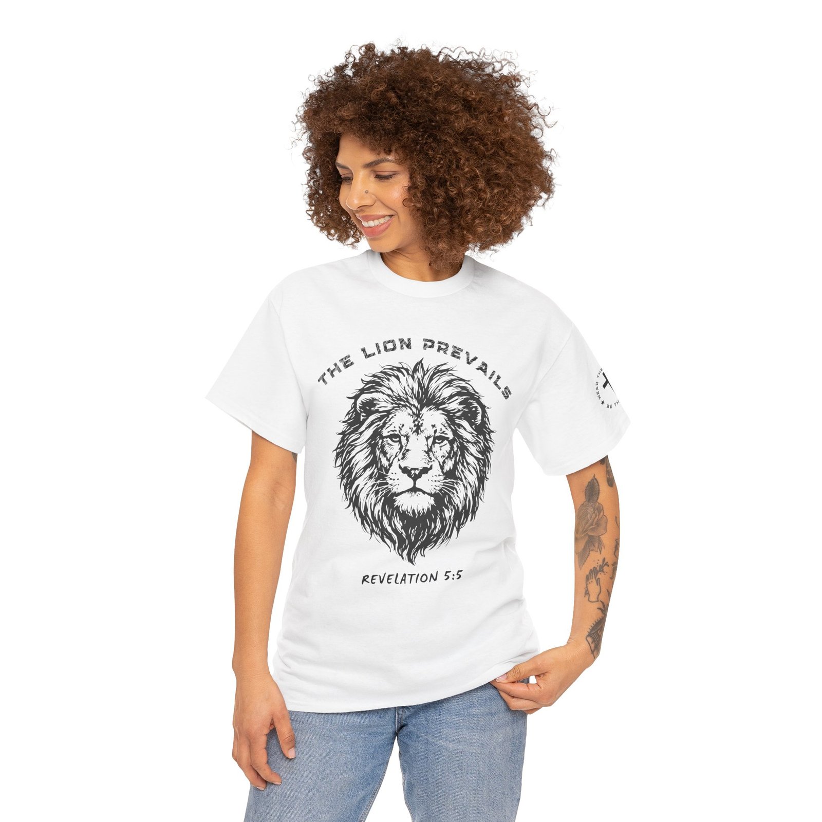 Lion Prevails T-Shirt — 'The Lion Prevails' Revelation 5:5 Christian Tee - Image 4