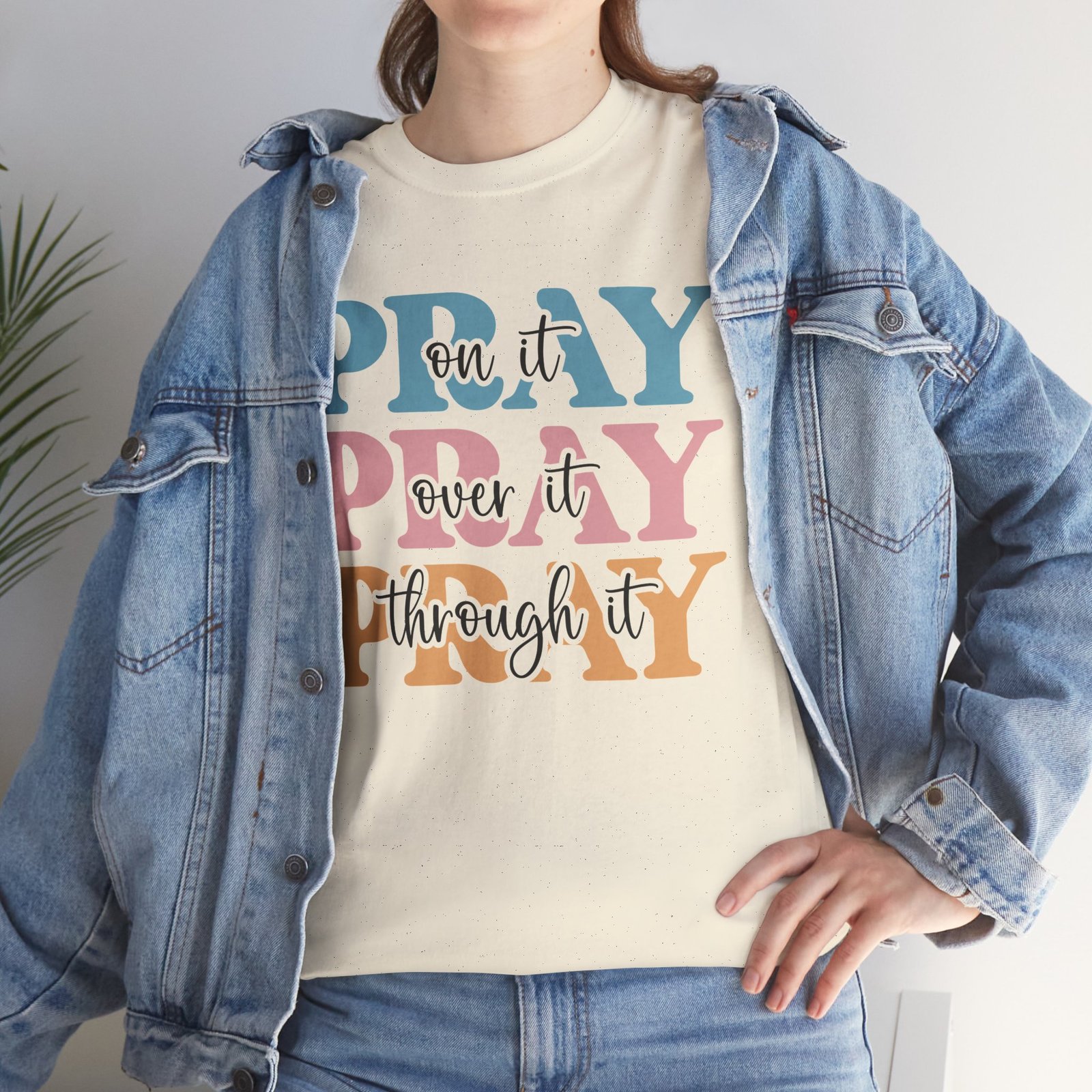 Pray On It Over It Through It T-Shirt — Inspirational Christian Tee - Image 7
