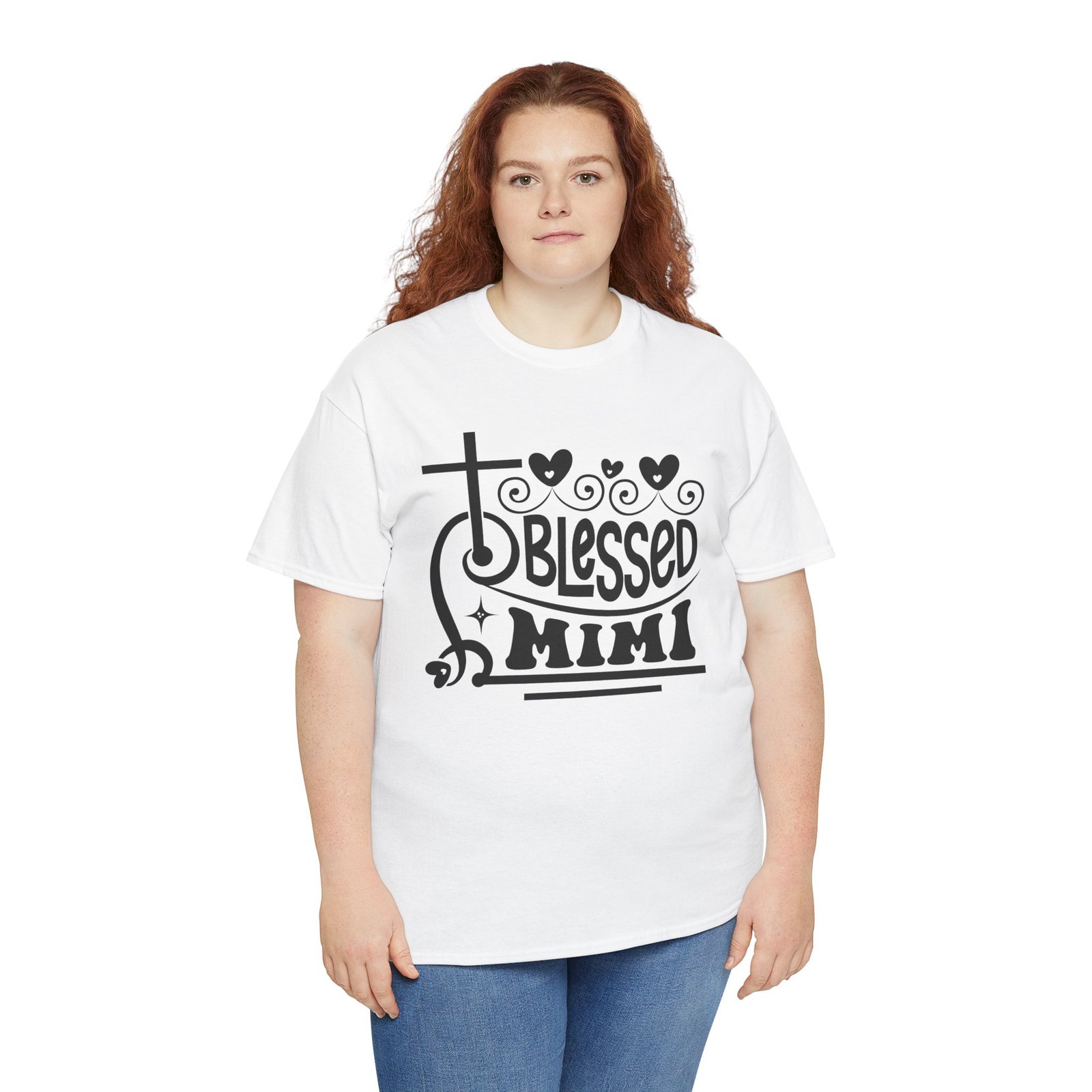 Blessed Mimi Tee — Cross & Hearts Christian Gift for Grandma - Image 13