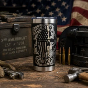 We The People Skull/Flag Tumbler