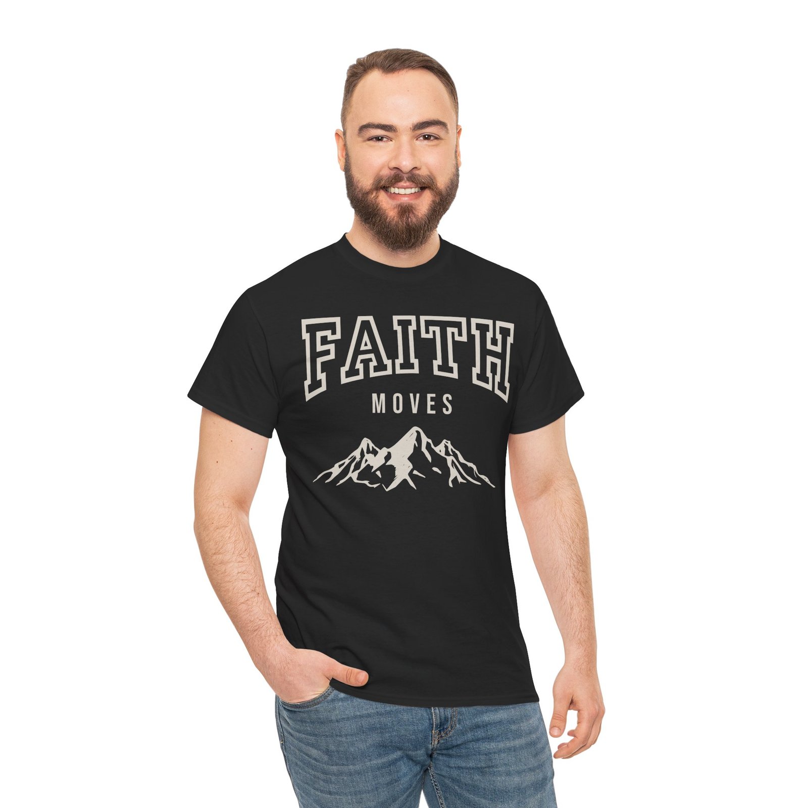 Faith Moves Mountains T-Shirt — Inspirational Christian Tee - Image 3